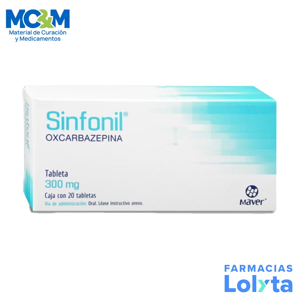 OXCARBAZEPINA 300 MG C/20 TAB SINFONIL LAB MAVER
