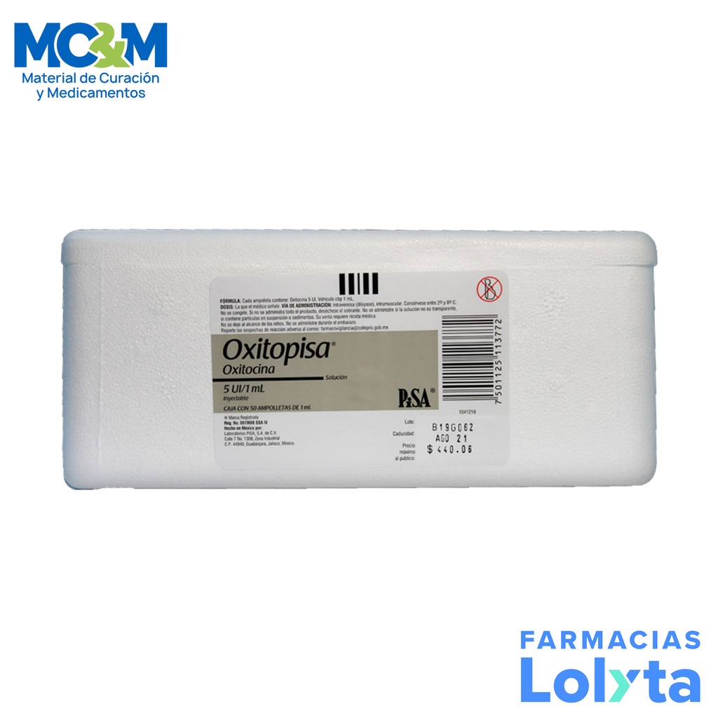 OXITOCINA SOL INY 5 UI/ML C/ 50 AMP OXITOPISA LAB PISA (RF)