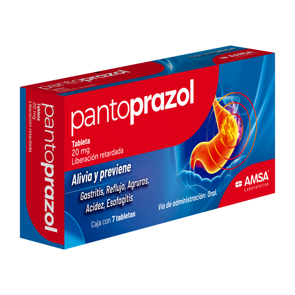 PANTOPRAZOL 20 MG C/7 TAB LIBERACION RETARDADA LAB AMSA