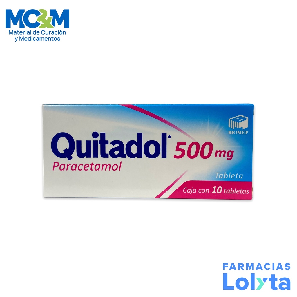 PARACETAMOL 500 MG C/10 TAB QUITADOL LAB BIOMEP