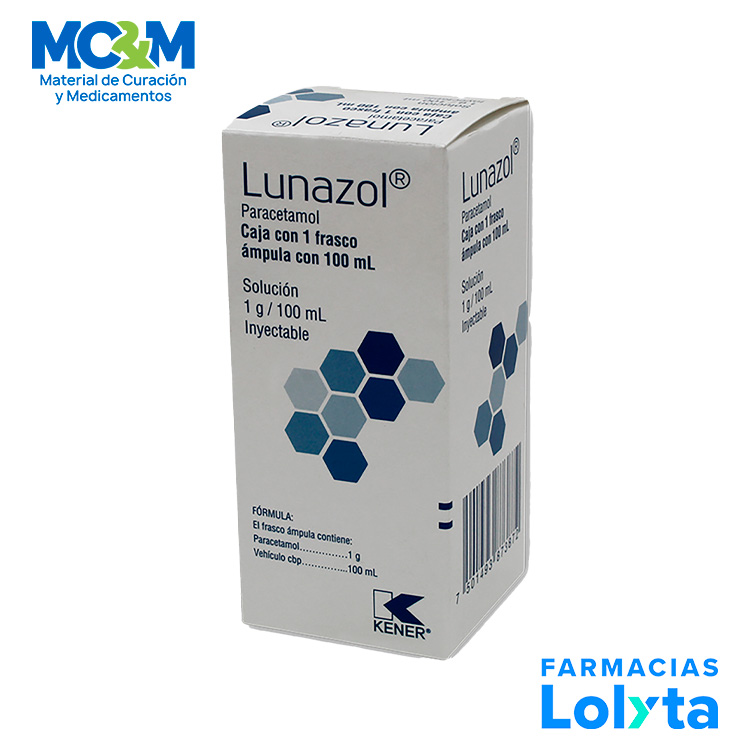 PARACETAMOL SOL INY 1 G/100 ML LUNAZOL LAB KENER