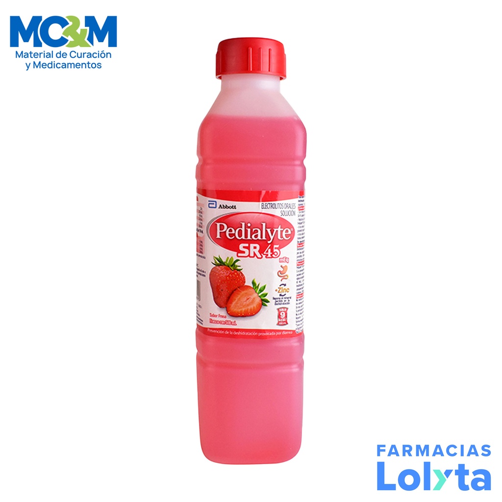 PEDIALYTE SR 45 MEQ SABOR FRESA 500 ML ELECTROLITOS LAB ABBOTT