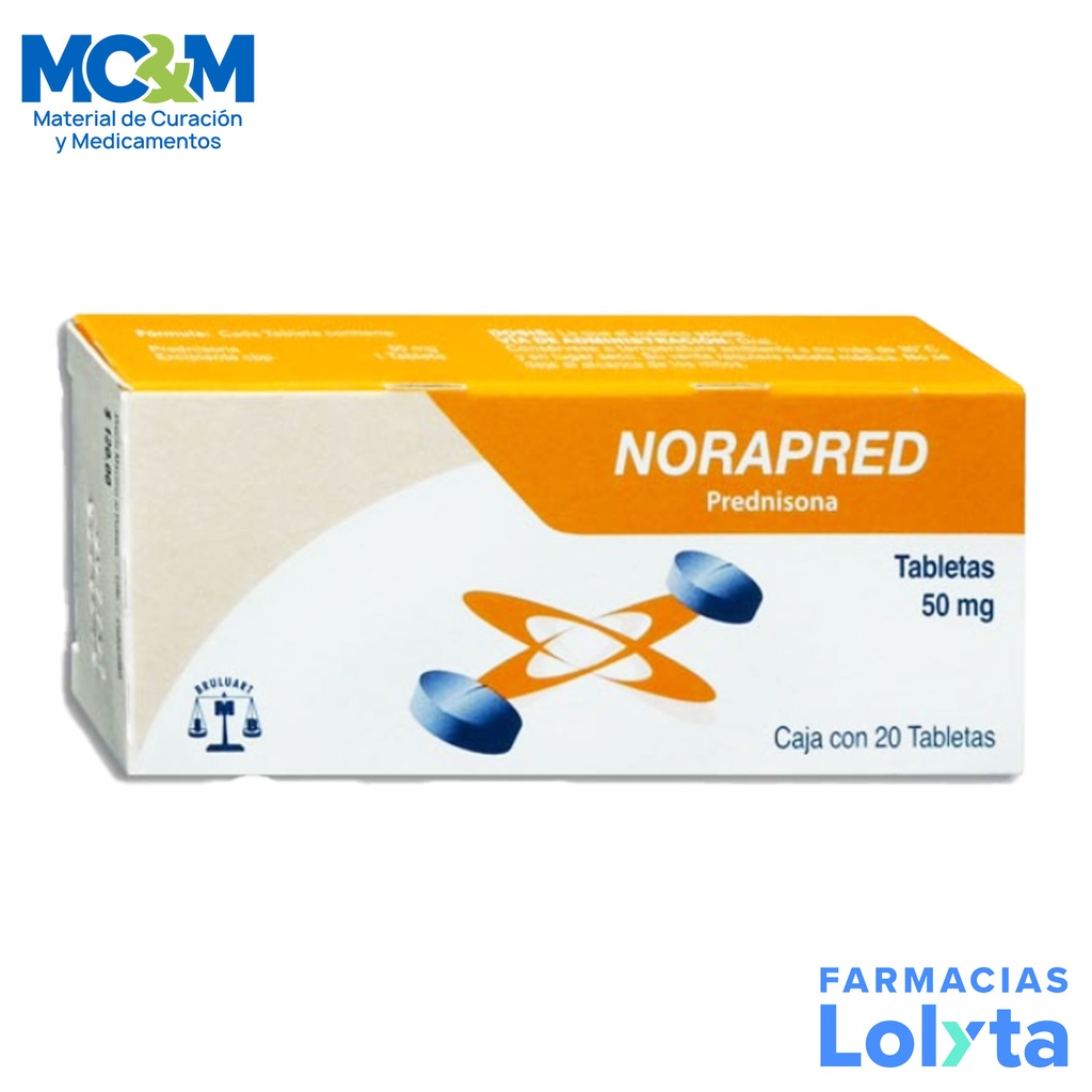 PREDNISONA 50 MG C/20 TAB NORAPRED LAB BRULUART