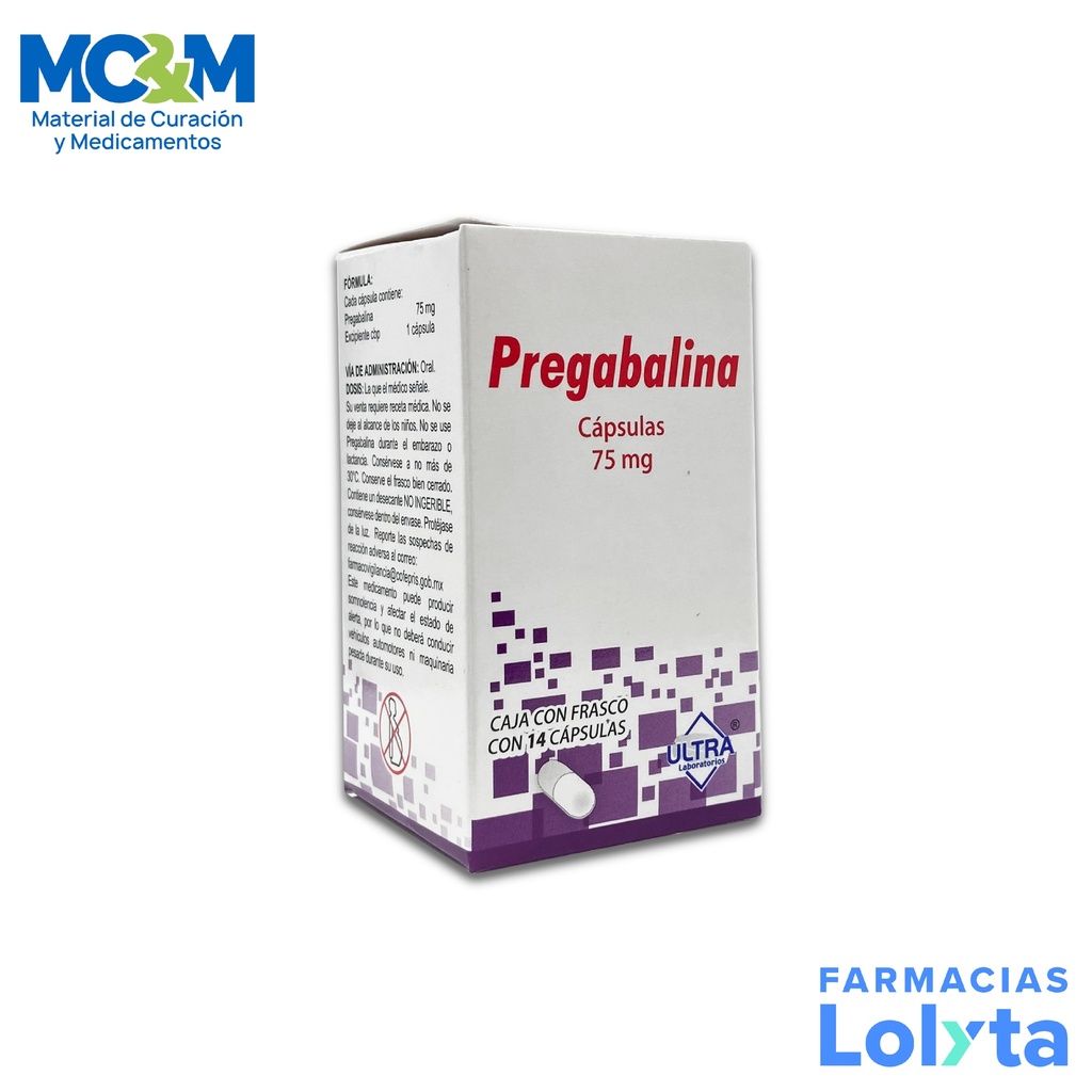 PREGABALINA 75MG C/28 CAPSULAS ULTRA