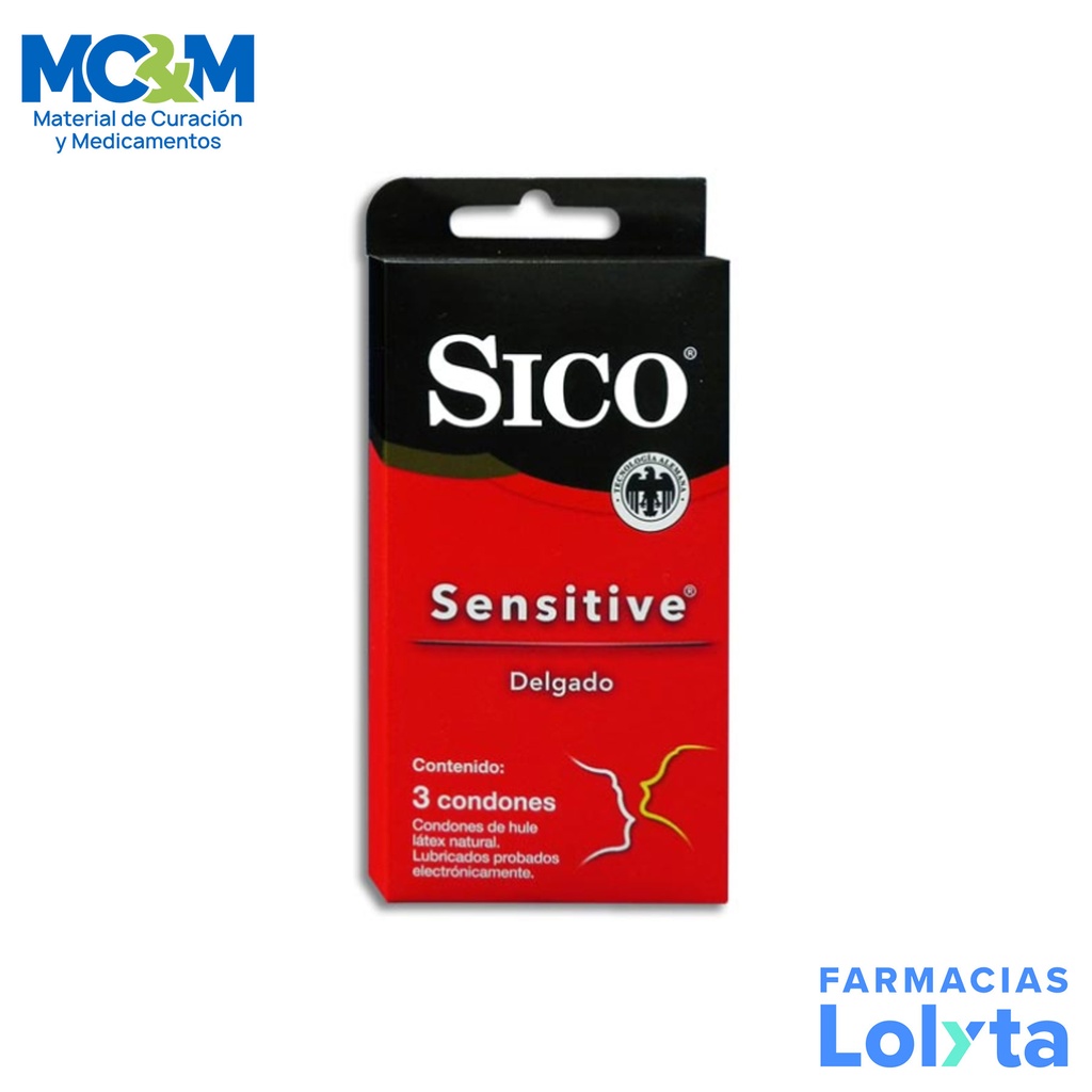 PRESERVATIVO SICO SENSITIVE DELGADO C/3 PZAS RB HEALTH