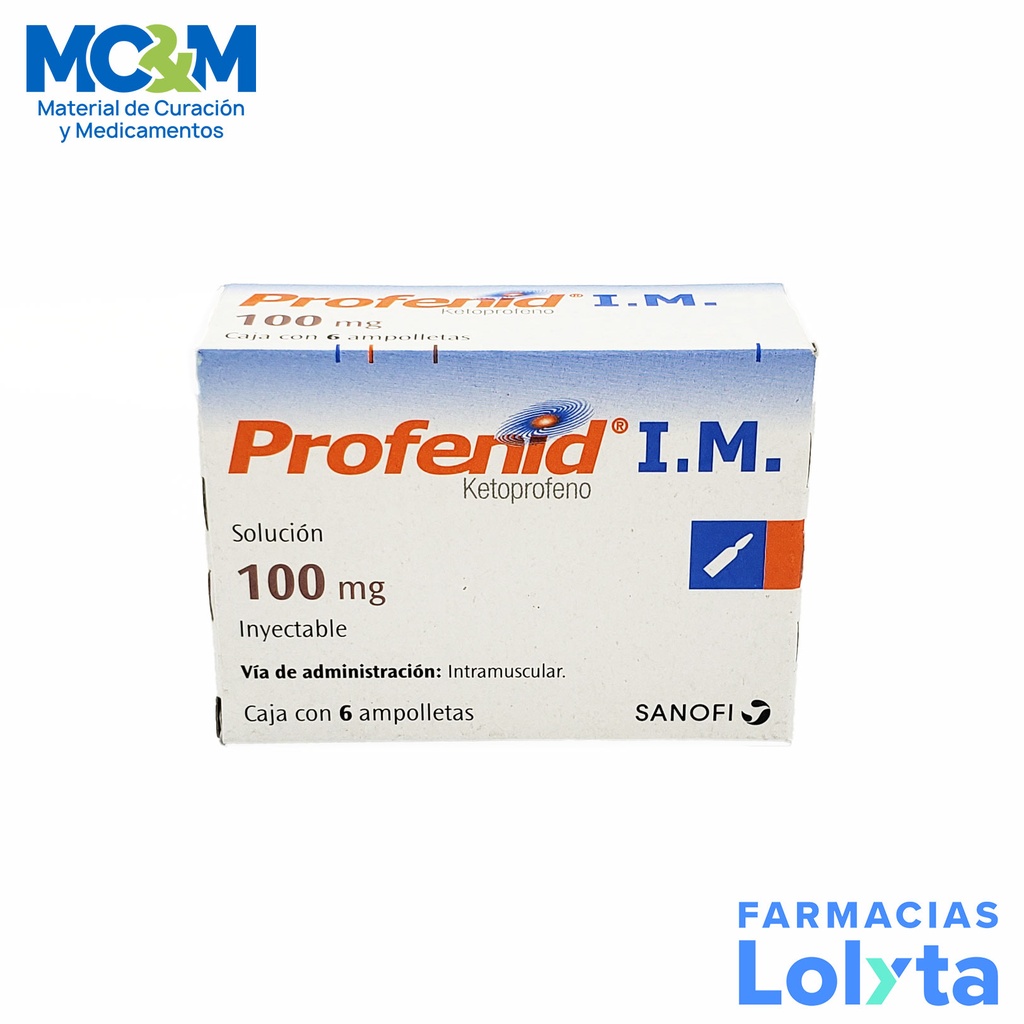 PROFENID I.M. SOL INY 100 MG/2 ML C/6 AMP IM KETOPROFENO