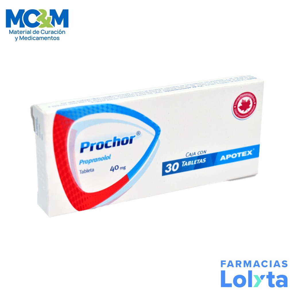 PROPRANOLOL 40 MG C/30 TAB PROCHOR LAB APOTEX