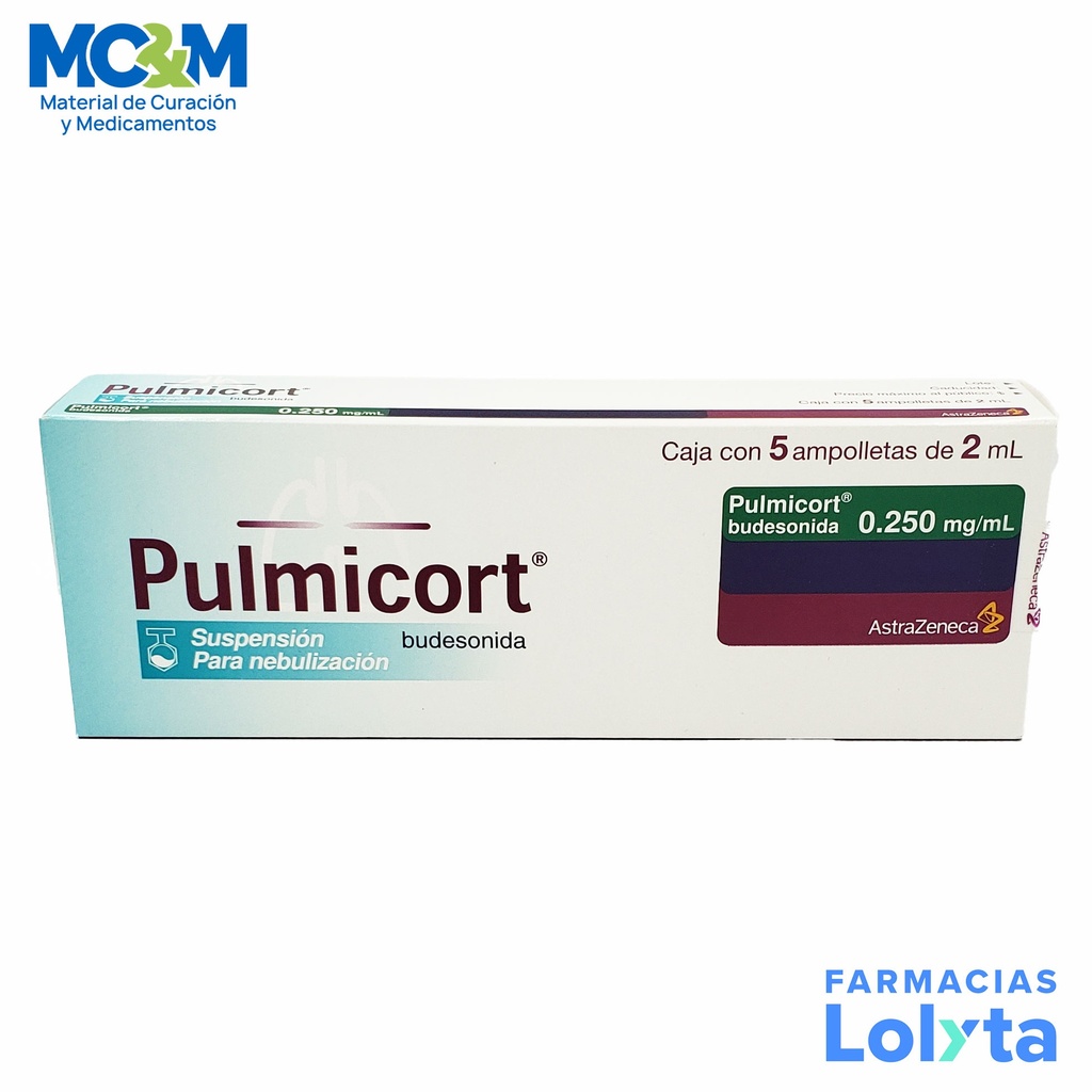 PULMICORT SUSP P/NEBULIZAR 0.250 MG/ML C/5 AMP 2 ML BUDESONIDA LAB ASTRAZENECA