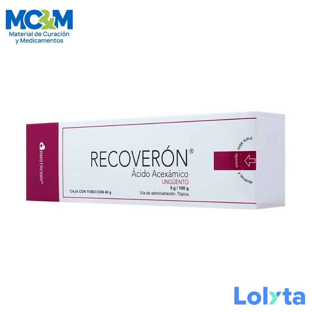 RECOVERON 5 G/100 G UNGUENTO C/40 G ACIDO ACEXAMICO LAB ARMSTRONG