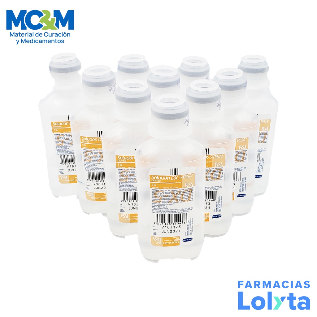 GLUCOSA 5% SOL INY 50 ML SOLUCION DX-5 LAB PISA