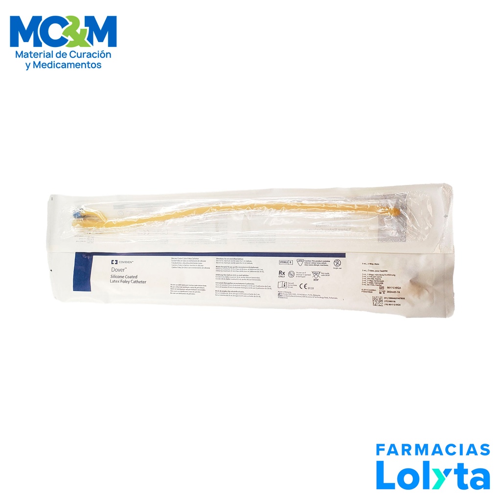 SONDA FOLEY #22, LATEX 2 VIAS COVIDIEN