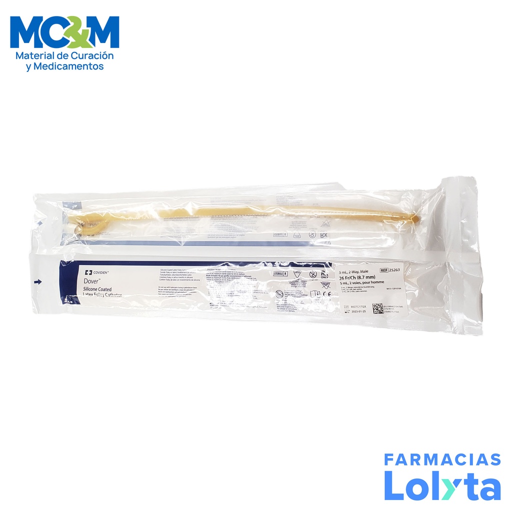 SONDA FOLEY #26, LATEX 2 VIAS COVIDIEN