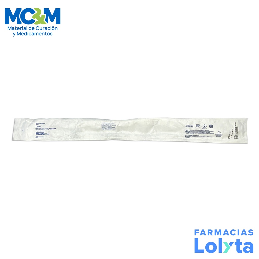 SONDA FOLEY 100% SILICON 22 FR 5CC KENDAL COVIDIEN