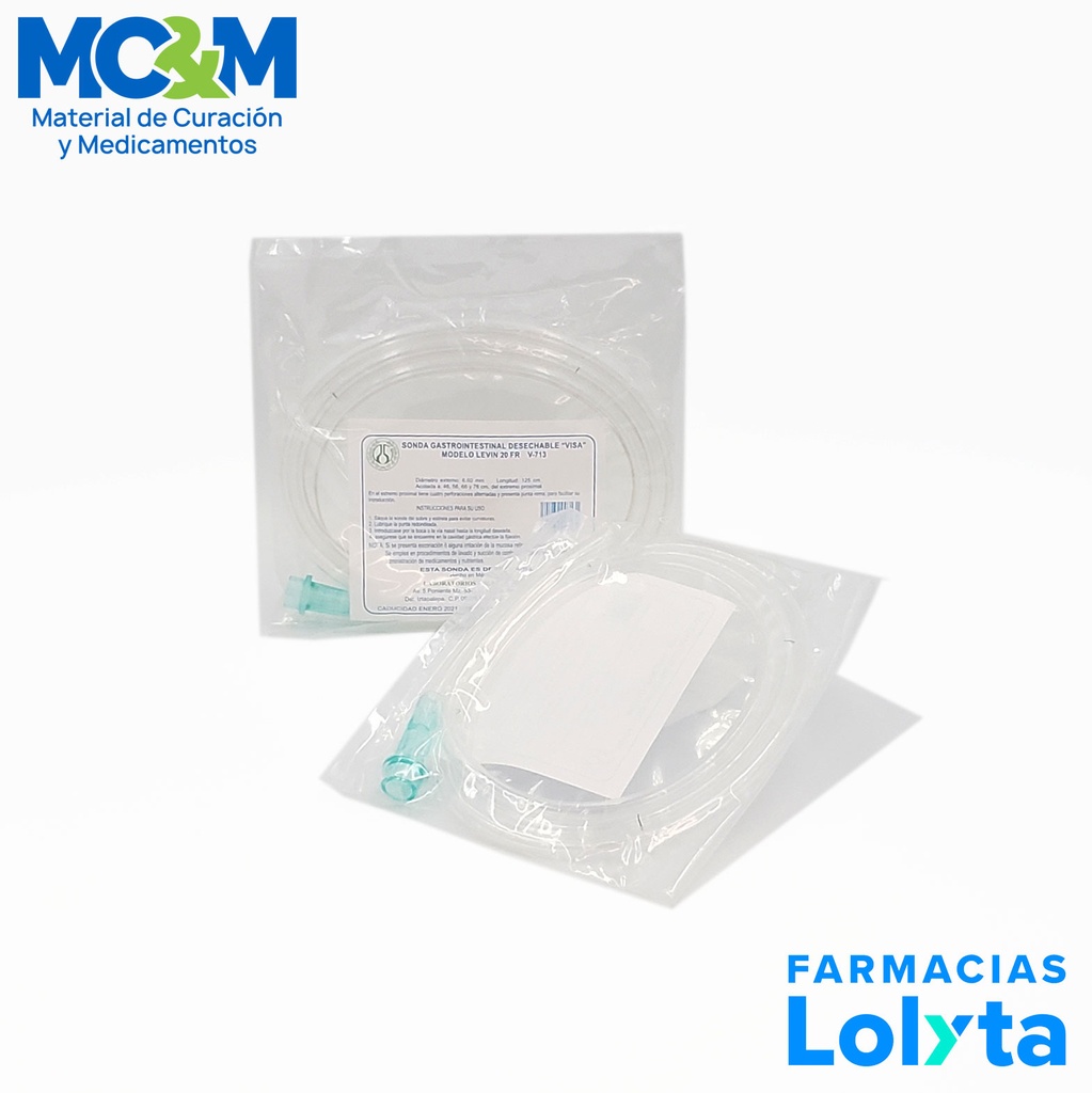 SONDA GASTROINTESTINAL T/LEVIN CAL 20 FR V-713 VISA