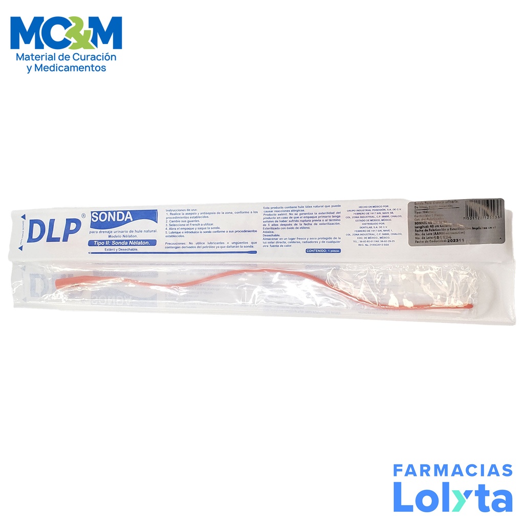 SONDA NELATON #10 ROJA ESTERIL DENTILAB