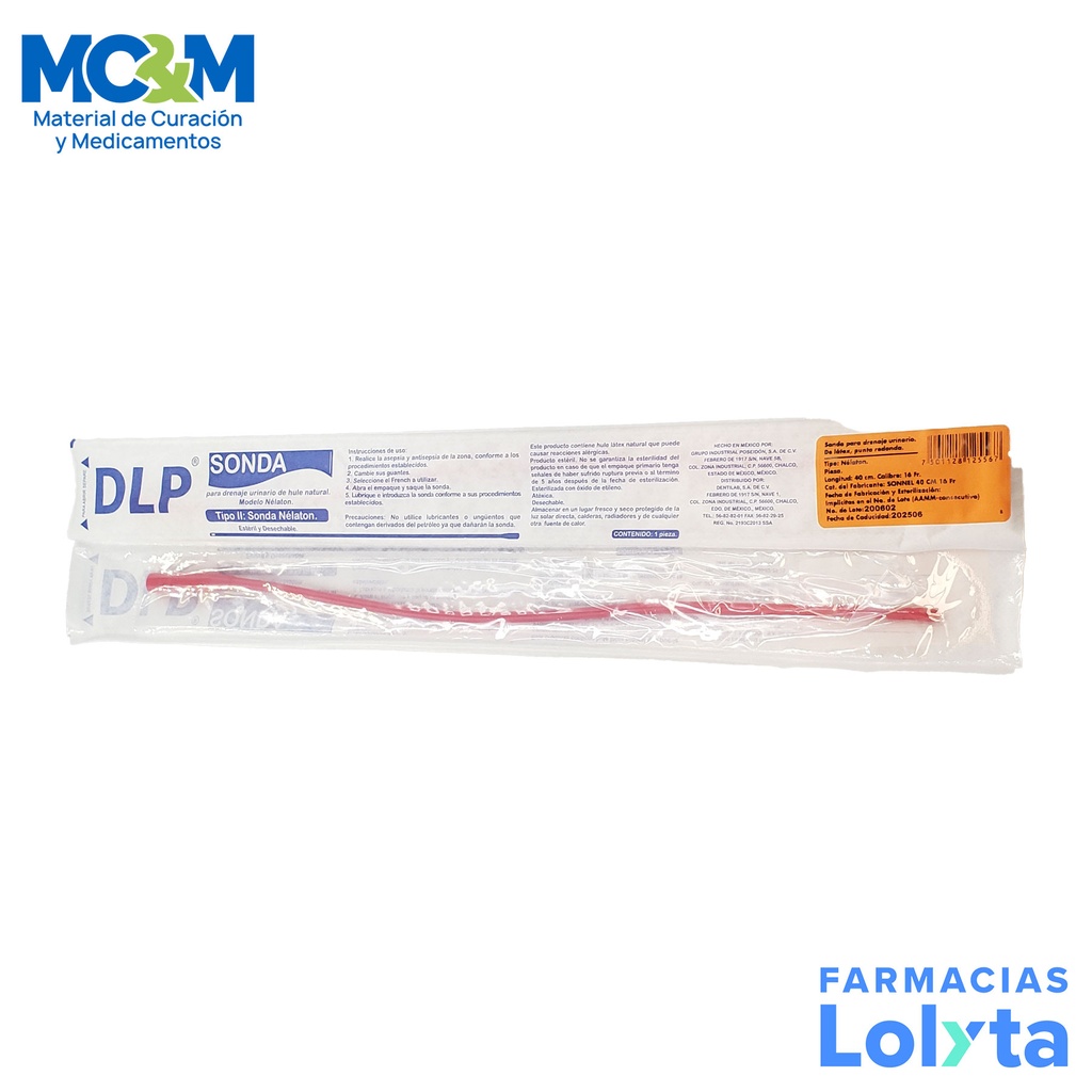 SONDA NELATON #16 ROJA ESTERIL DENTILAB