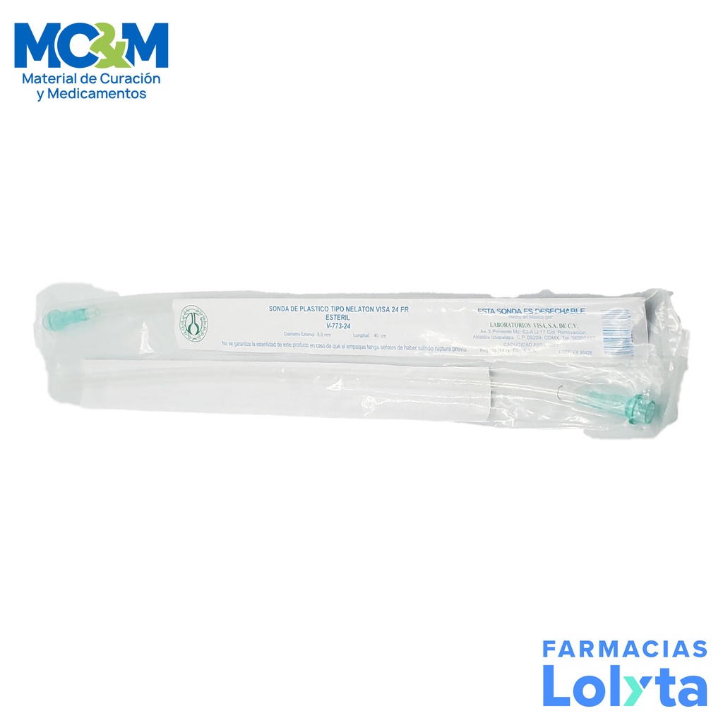 SONDA NELATON #24 FR TRANSPARENTE V-773-24 VISA