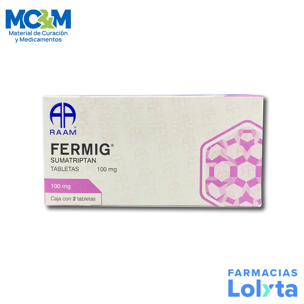 SUMATRIPTAN 100MG C/2 TAB FERMIG LAB RAAM