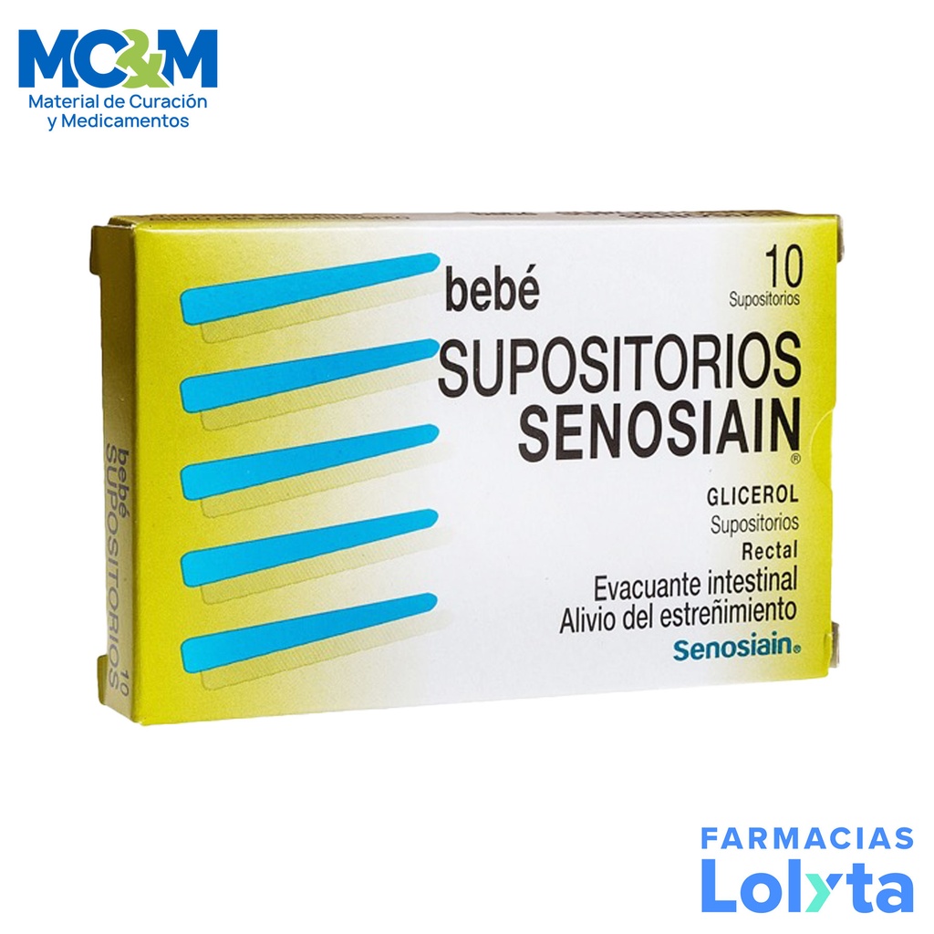 SUPOSITORIOS SENOSIAIN 1478 MG C/10 SUPOSITORIOS BEBE GLICEROL LAB SENOSIAIN