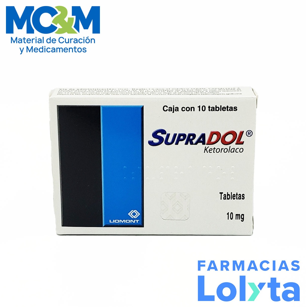 SUPRADOL 10MG C/10 TAB KETOROLACO LAB LIOMONT
