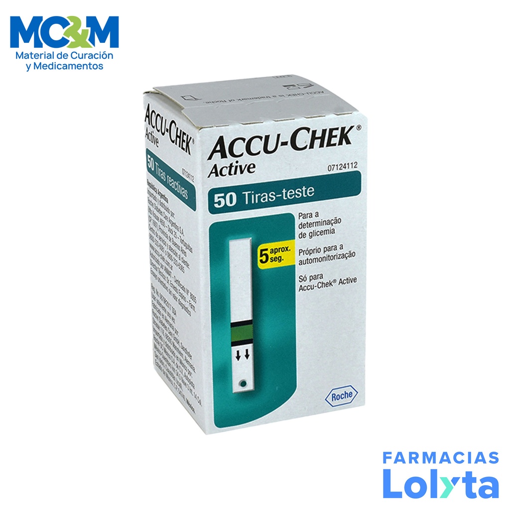 TIRAS REACTIVAS ACCU CHEK ACTIVE C/50 ROCHE