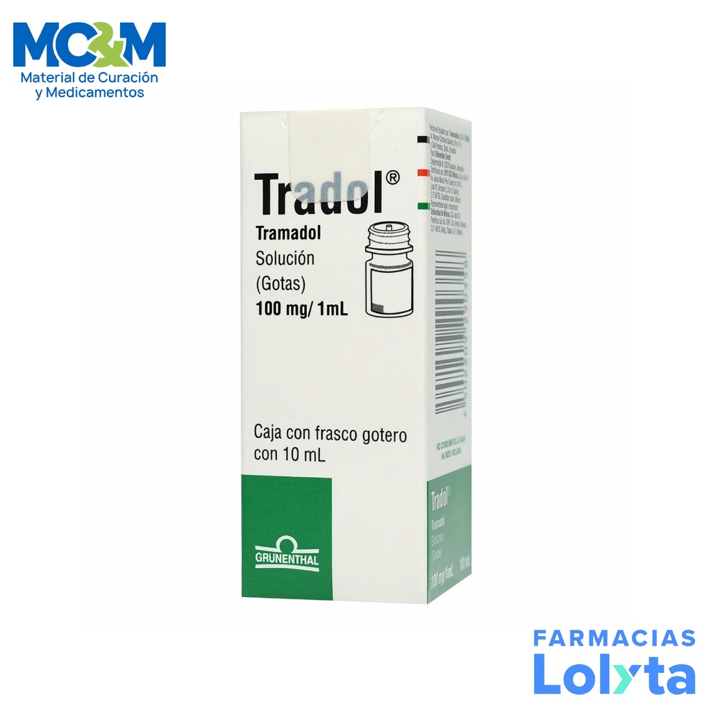 [882] TRADOL SOLUCION ORAL 100 MG/ML C/10 ML TRAMADOL LAB GRUNENTHAL GRUPO III