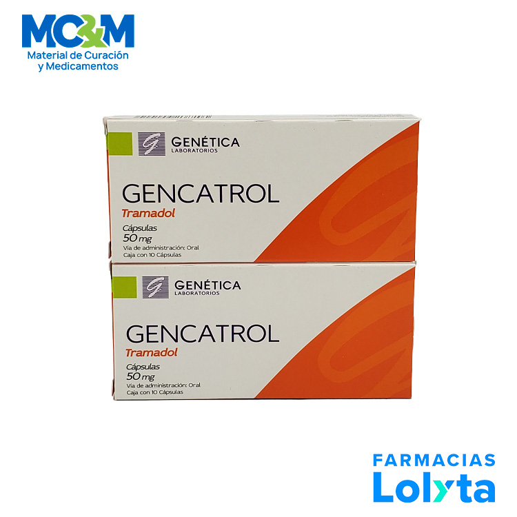TRAMADOL 50 MG C/10 CAPSULAS GENCATROL LAB GENETICA