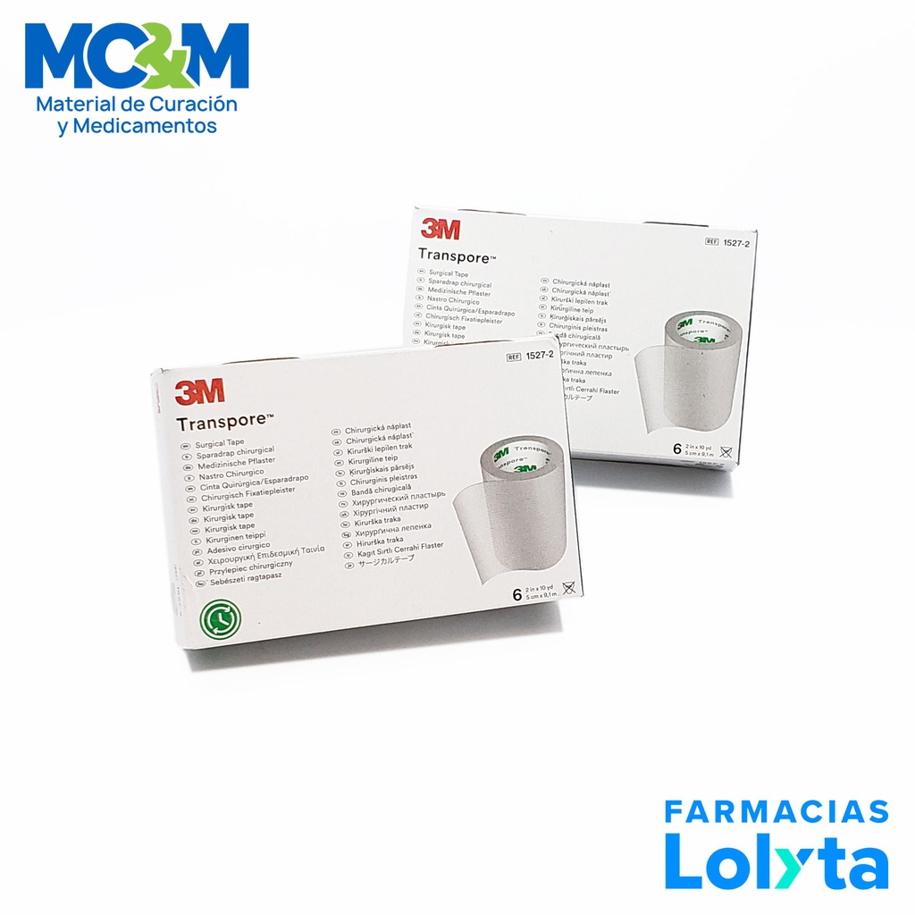 TRANSPORE 2" 5 CM X 9.1 M C/6 ROLLOS REF 1527-2 3M