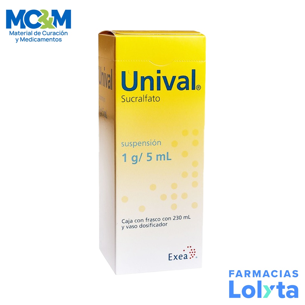 UNIVAL 1G/5ML SUSPENSIÓN 230ML SUCRALFATO LAB EXEA