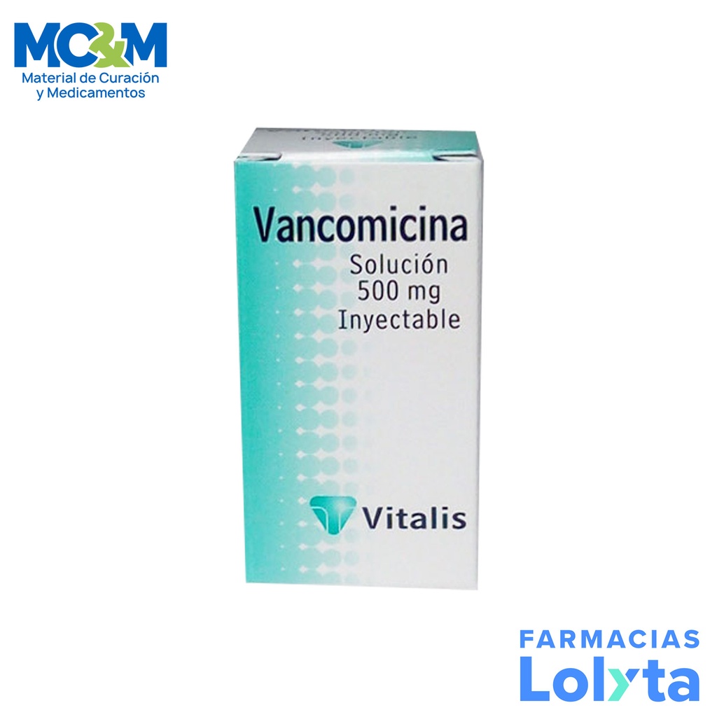 VANCOMICINA SOL INY 500 MG 10 ML LAB VITALIS