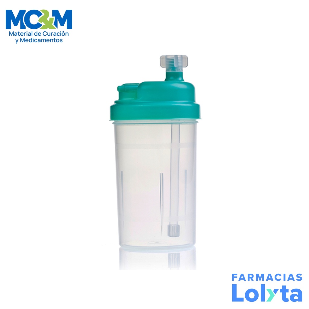 VASO HUMIDIFICADOR 6 LPM TAPA VERDE 500 ML REF 0480 MCA WESTMED