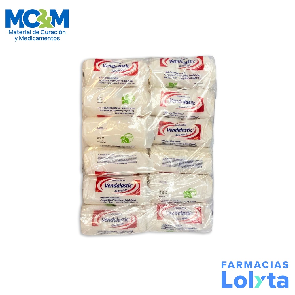 [952] VENDA ELASTICA 10 CM X 5 M C/12 PZAS VENDALASTIC DEGASA 905100