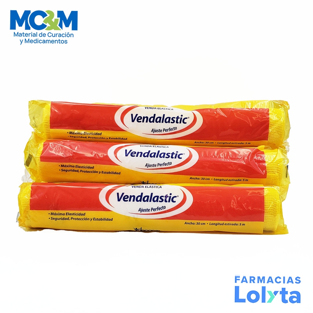 VENDA ELASTICA 30 CM X 5 M C/12 PZAS VENDALASTIC DEGASA 905300