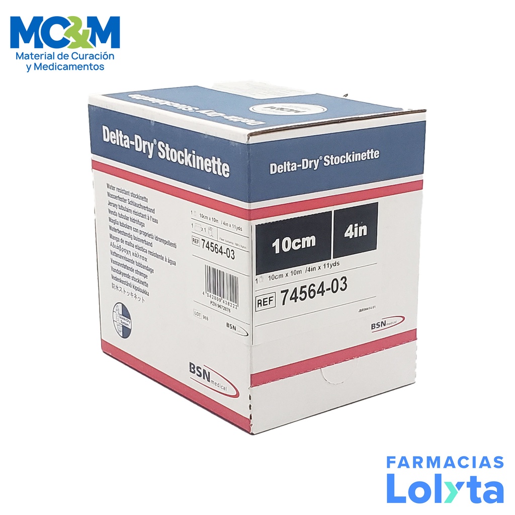 DELTA-DRY STOCKINETTE 10 CM X 10 M VENDA TUBULAR HIDROFUGA REF 74564-03 BSN
