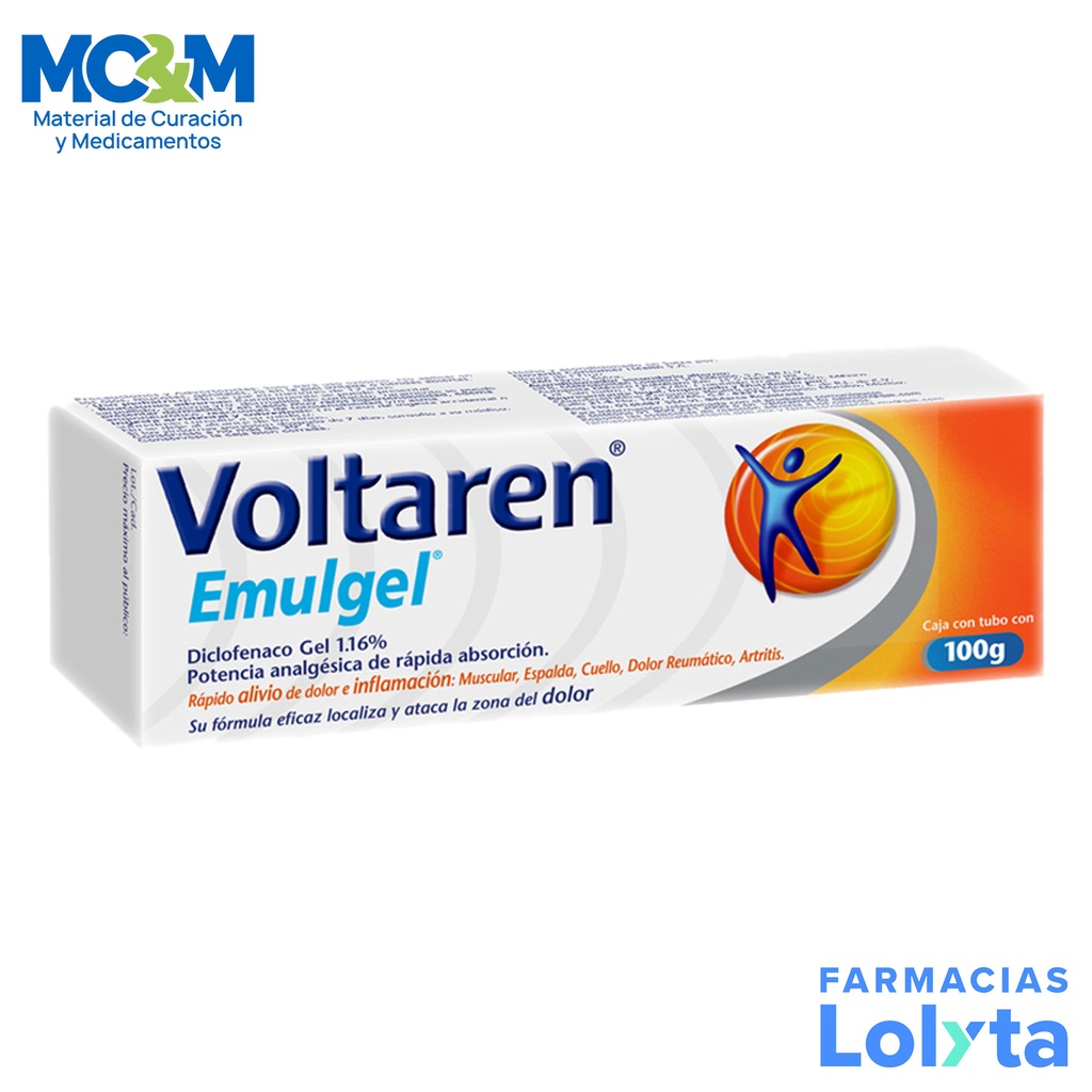 VOLTAREN EMULGEL 1.16% TUBO C/100 G DICLOFENACO LAB HALEON CH