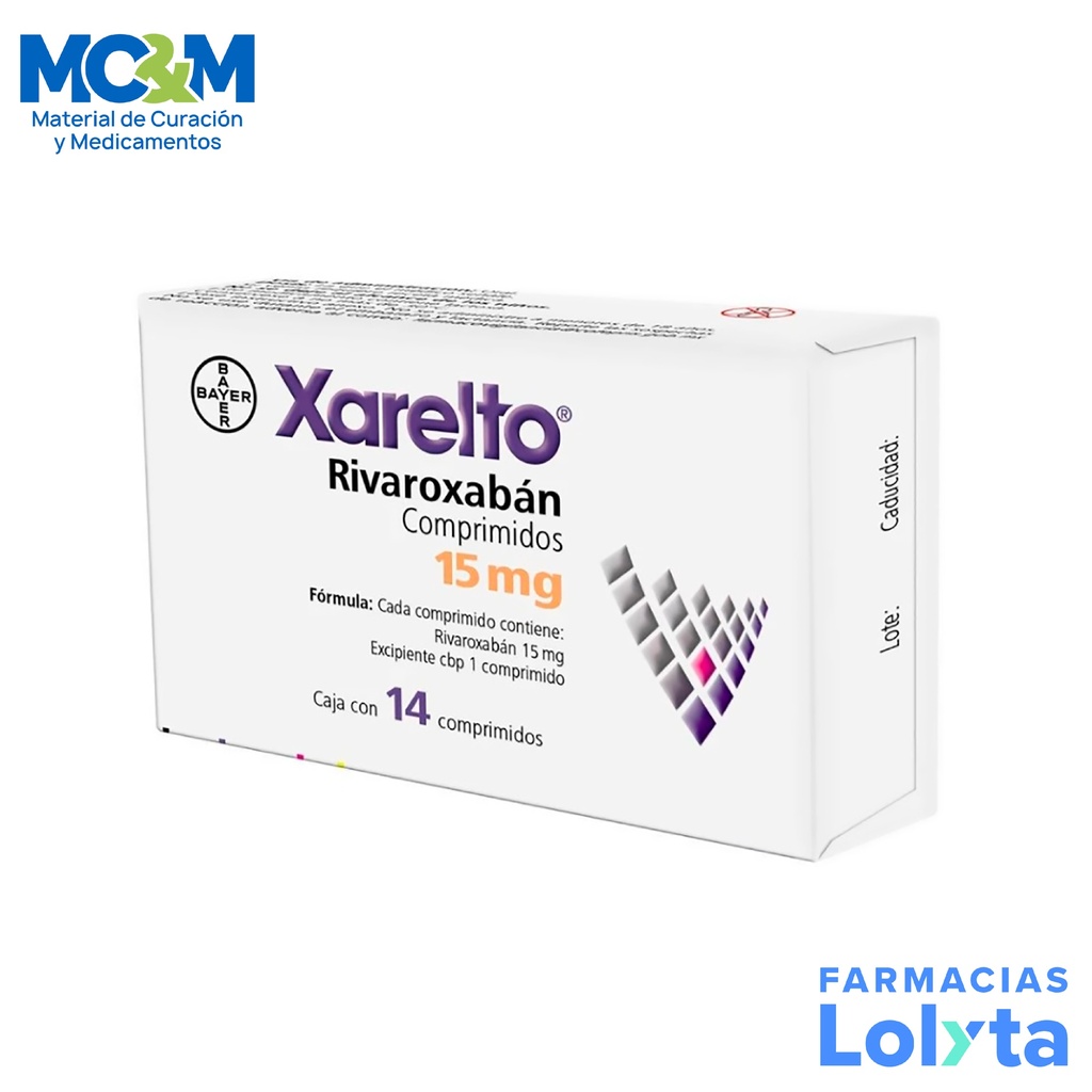 XARELTO 15 MG C/14 COMPRIMIDO RIVAROXABAN LAB BAYER
