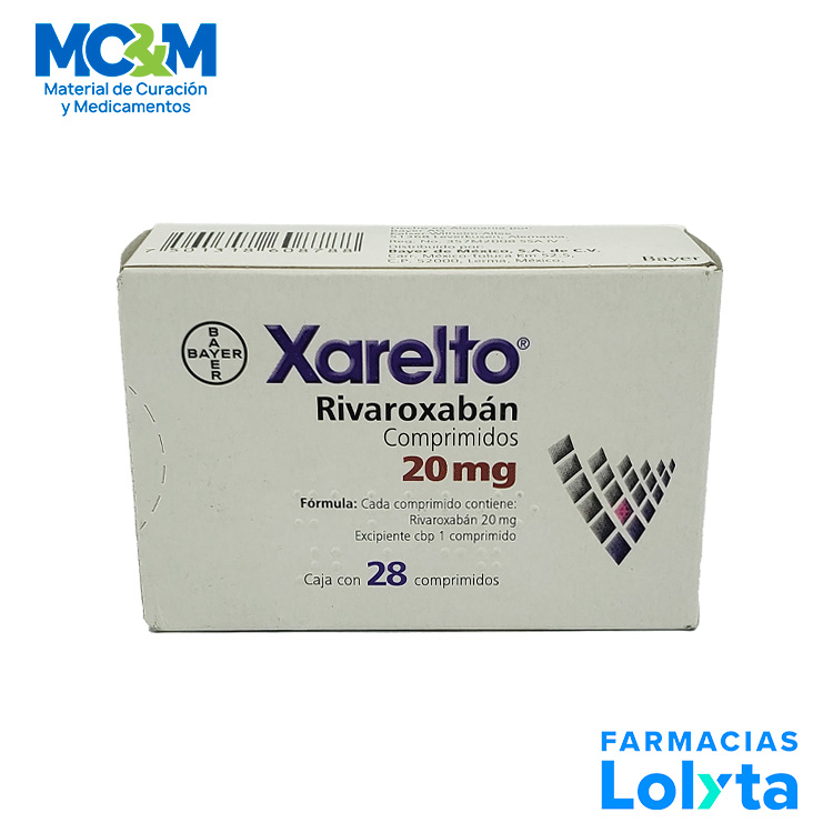 XARELTO 20MG C/28 COMPRIMIDO RIVAROXABAN LAB BAYER