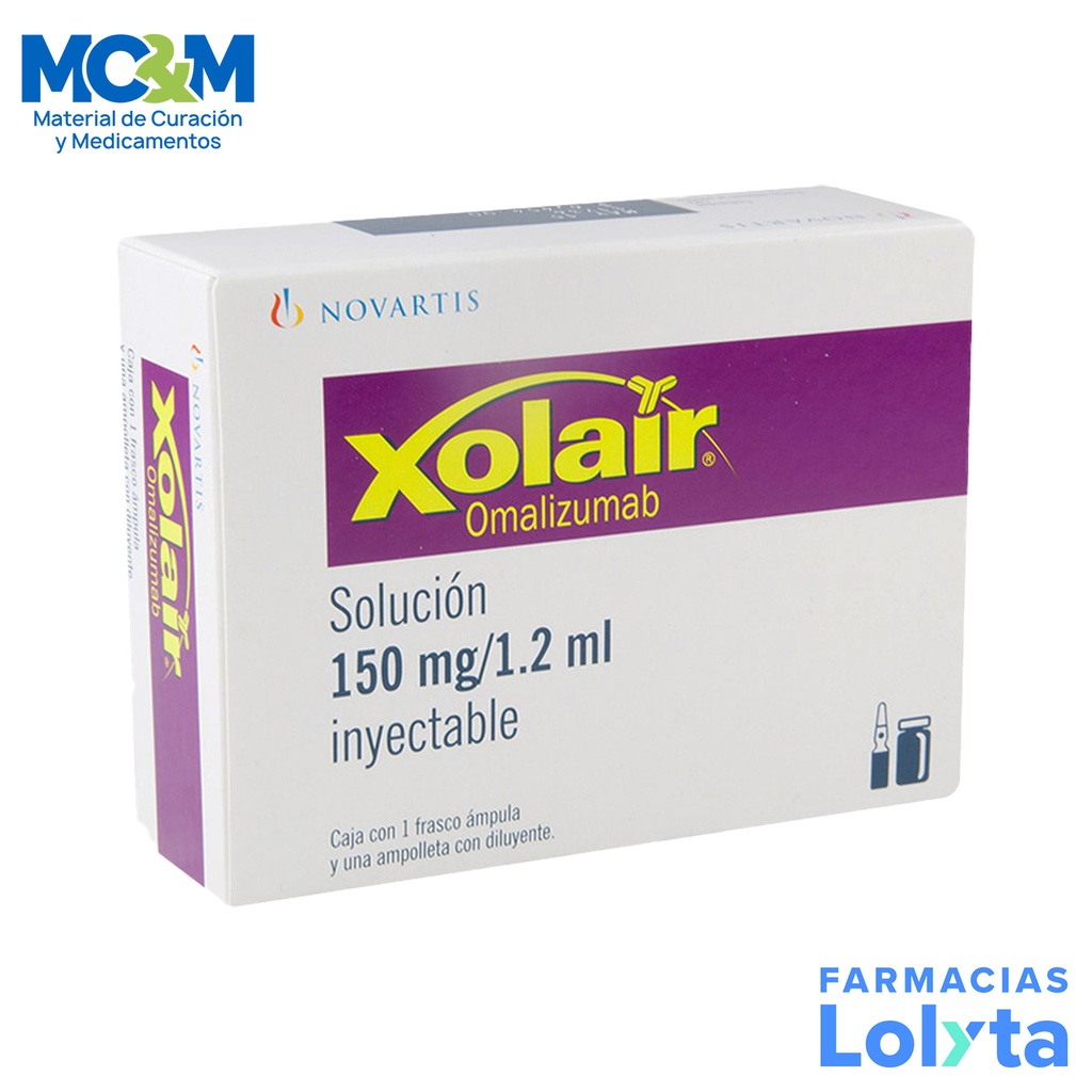 XOLAIR SOL INY 150 MG/1.2 ML OMALIZUMAB LAB NOVARTIS