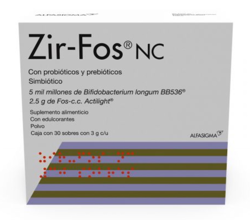 ZIR-FOS NC 3 G C/30 SOBRES PROBIOTICO PREBIOTICO LAB ALFASIGMA