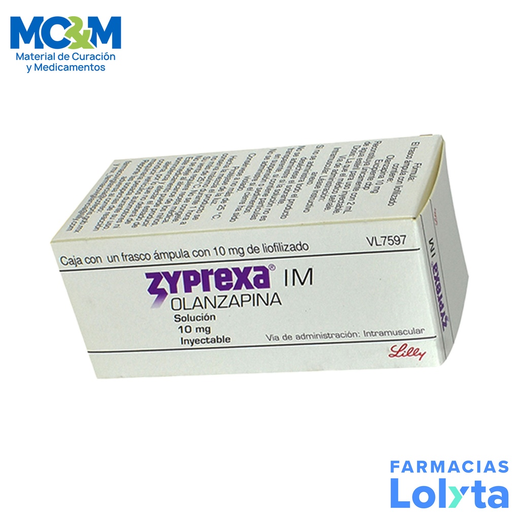 ZYPREXA SOL INY 10 MG 2 ML IM OLANZAPINA LAB LILLY