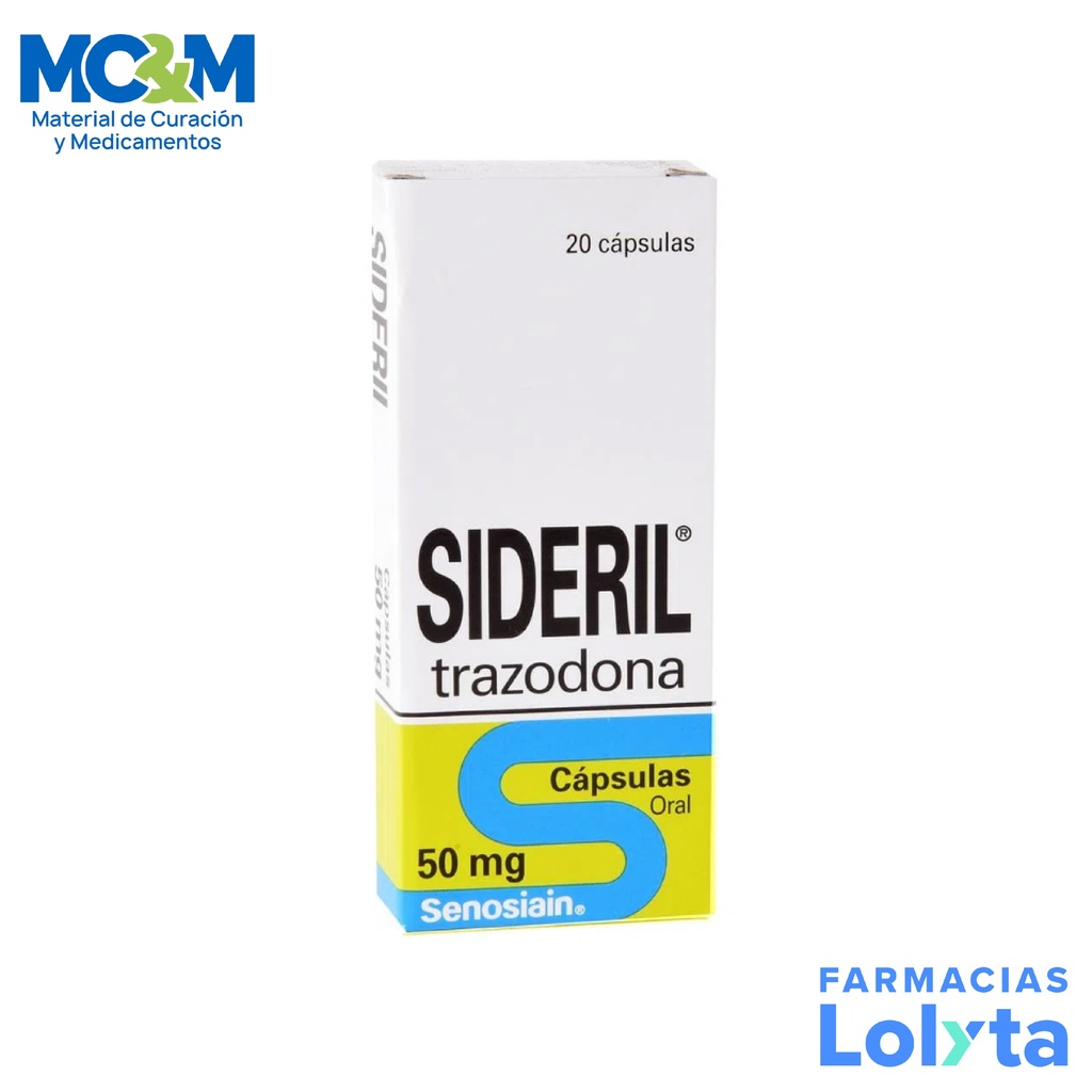SIDERIL 50 MG C/20 CAP TRAZODONA LAB EXEA