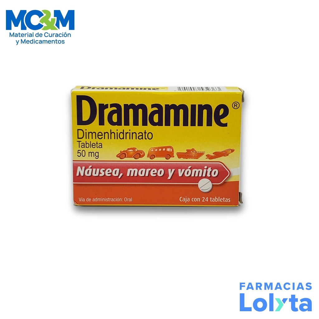 DRAMAMINE 50MG C/24 TAB DIMENHIDRINATO LAB JOHNSON&JOHNSON