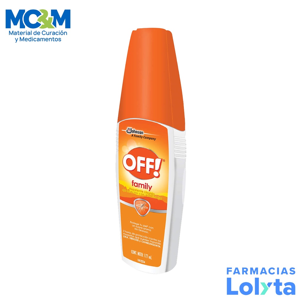 OFF FAMILY LIQUIDO REPELENTE DE INSECTOS 177 ML C/ATOMIZADOR LAB SC JOHNSON