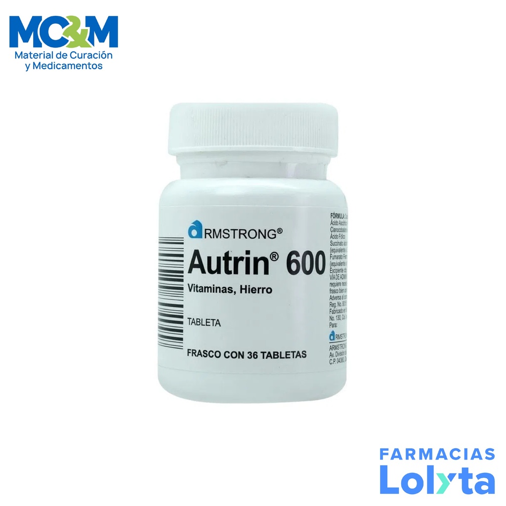 AUTRIN 600 C/36 TAB MULTIVITAMINICO CON HIERRO LAB ARMSTRONG