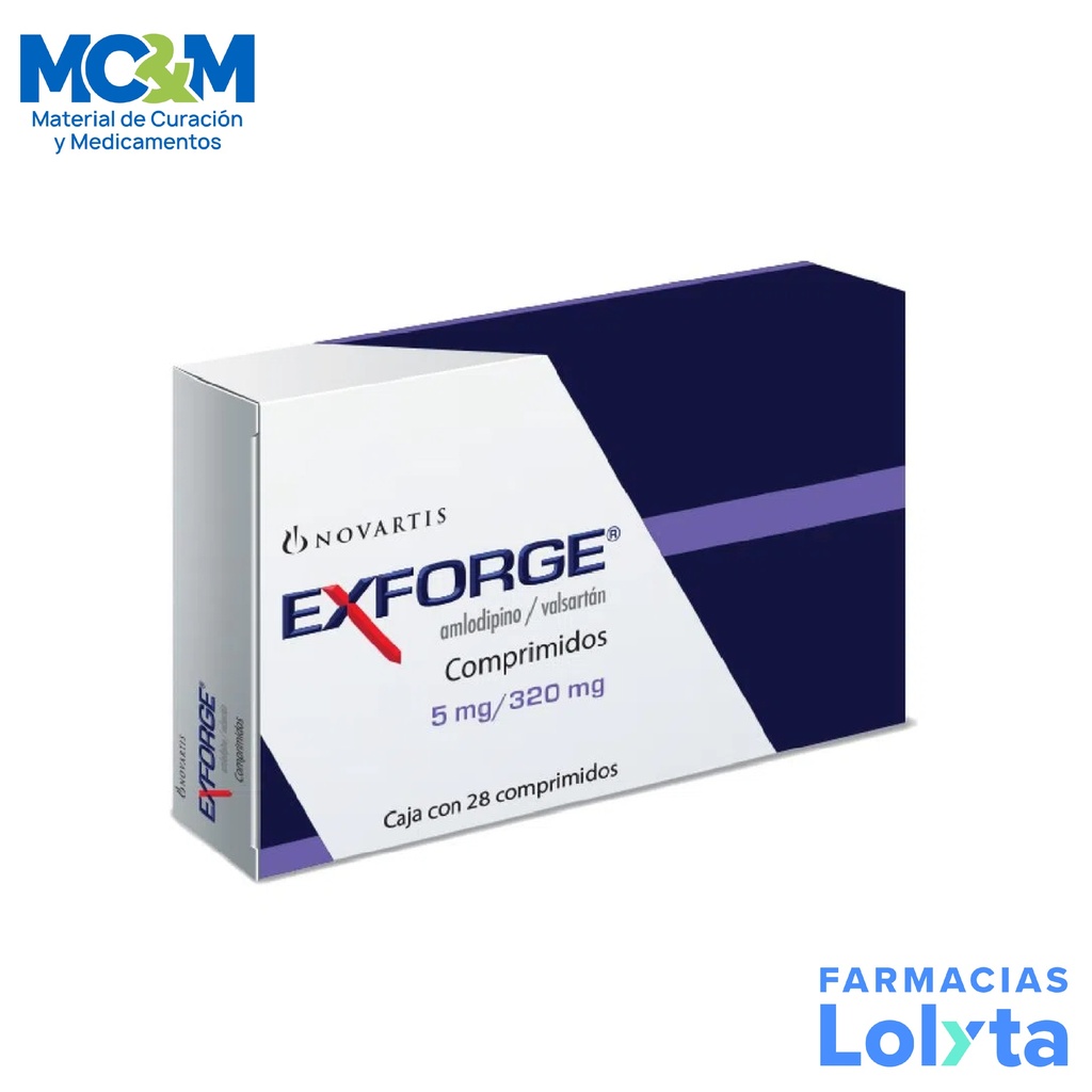 EXFORGE 5/320 MG C/28 COMPRIMIDOS AMLODIPINO VALSARTAN LAB NOVARTIS