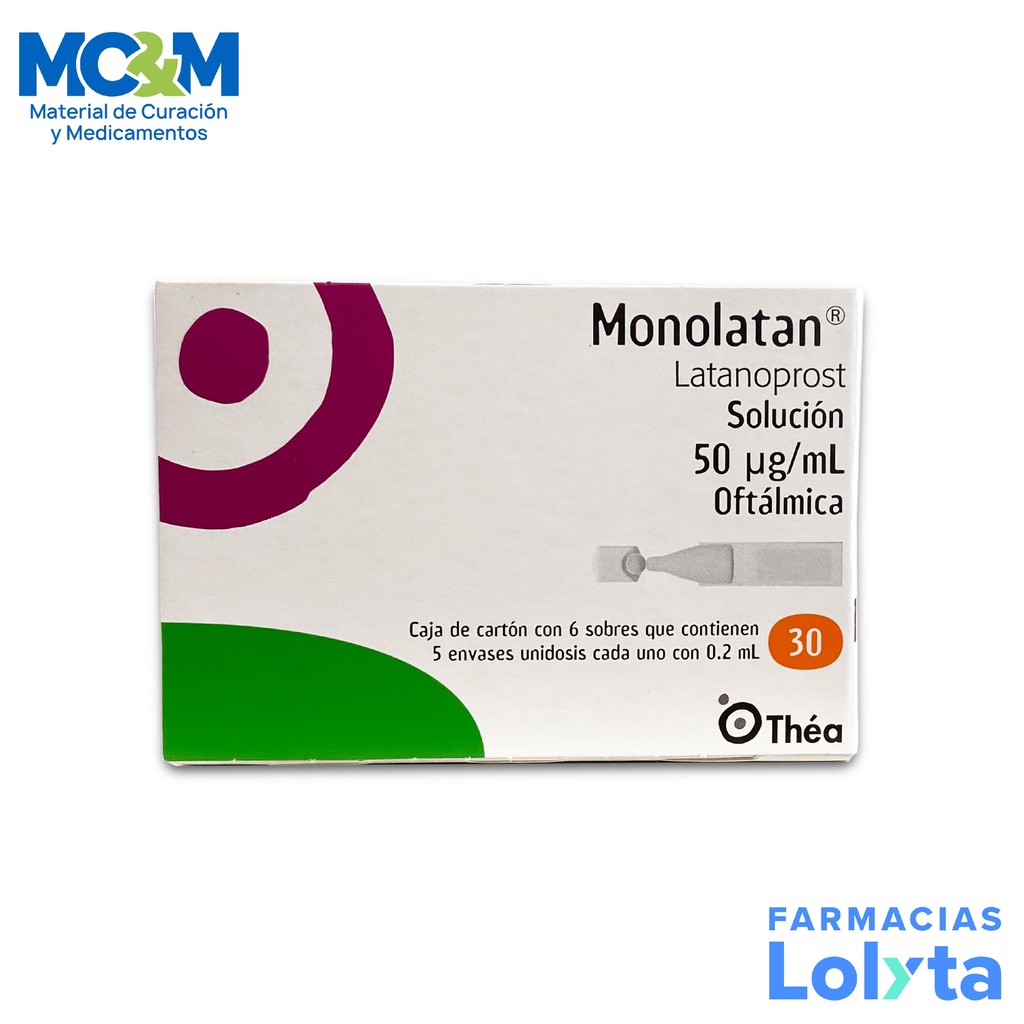 LATANOPROST SOL OFTALMICA 50 MCG/ML C/30 SOBRES C/0.2 ML C/U MONOLATAN LAB THEA