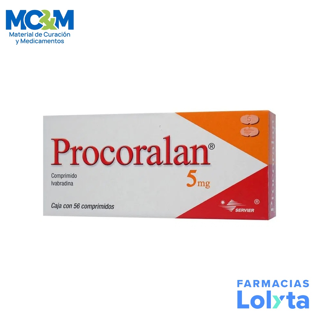 PROCORALAN 5MG C/56 COMPRIMIDOS IVABRADINA LAB SERVIER
