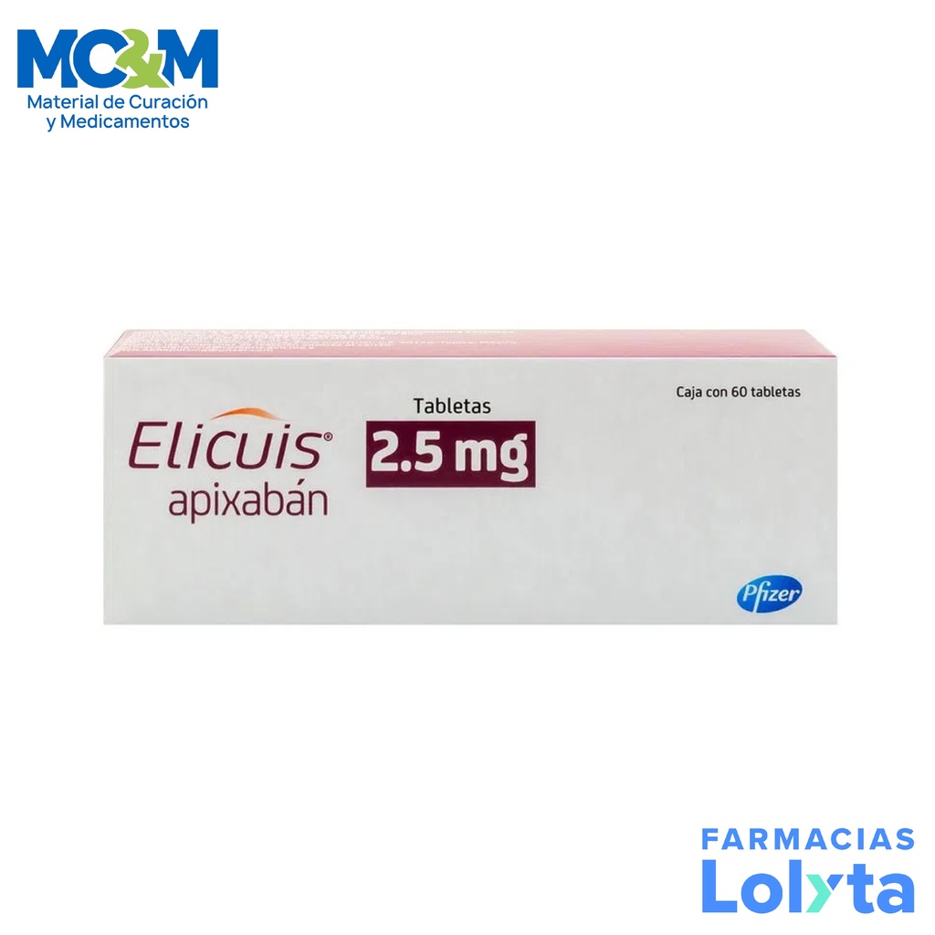 ELICUIS 2.5MG C/60 TAB APIXABAN LAB PFIZER