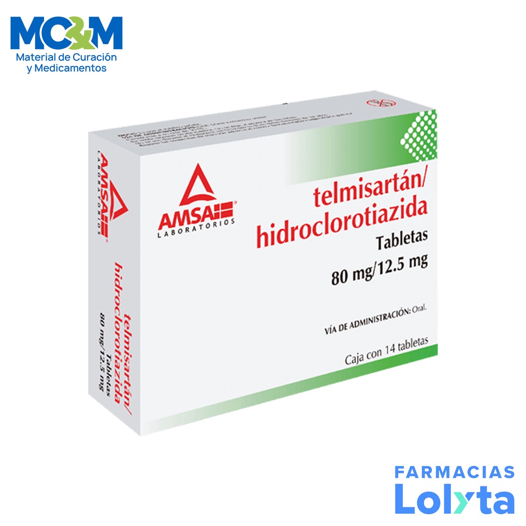 TELMISARTAN HIDROCLOROTIAZIDA 80/12.5 MG C/14 TAB LAB AMSA
