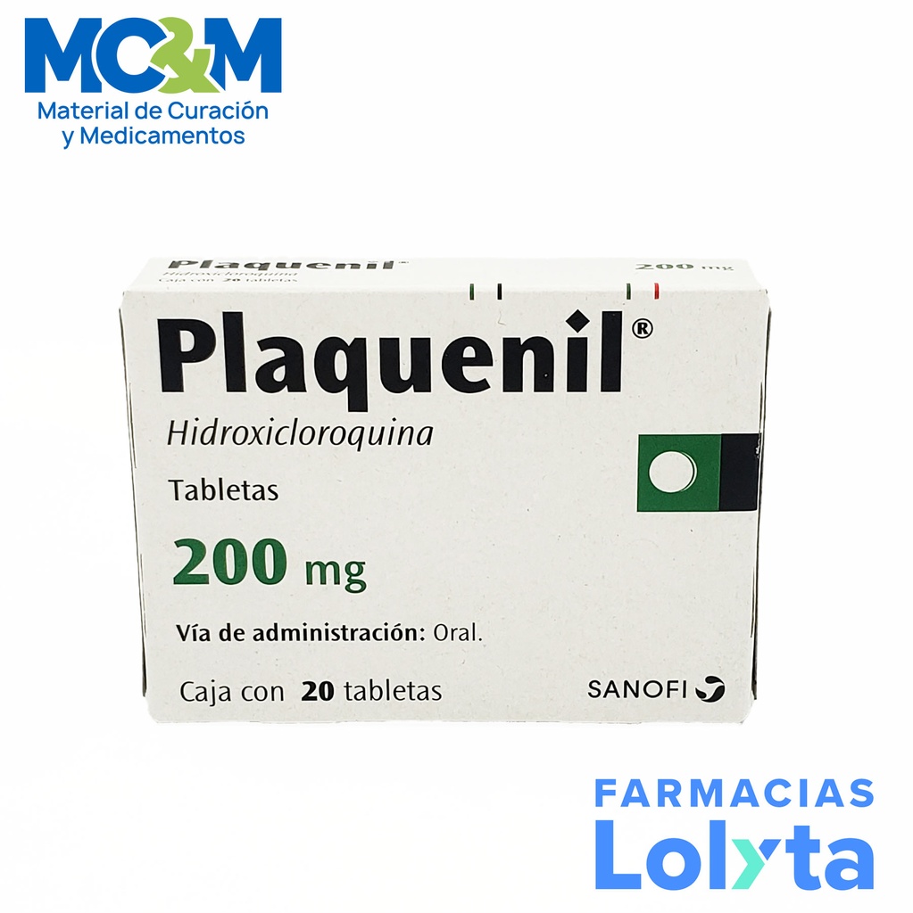 PLAQUENIL 200 MG C/20 TAB HIDROXICLOROQUINA LAB SANOFI AVENTIS